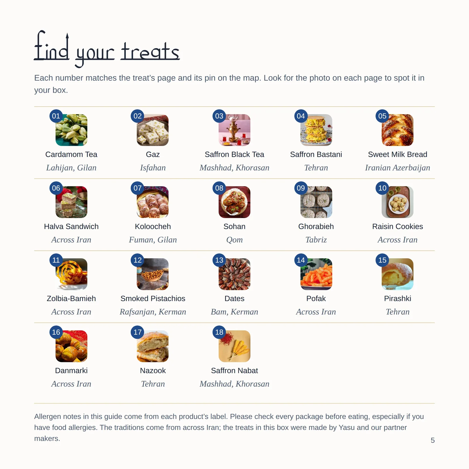 Pamphlet Page 5: Find your treats